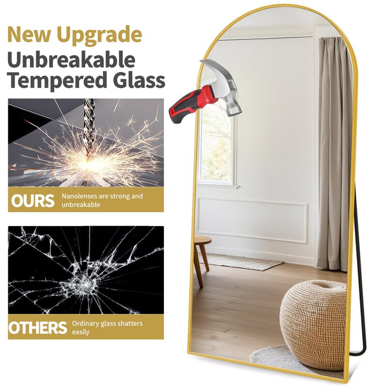 Prywot Arched Floor Mirror, 57 "x 20" Full Length Mirror