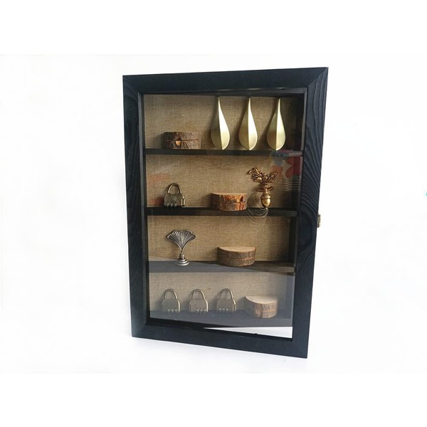 WANLIAN Shadow Box Frame with Shelves Acrylic 11x16” Wooden Shadow