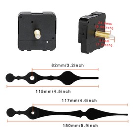 Carkio - Movimiento de reloj de eje largo, 31 mm de largo, gancho de par alto, movimiento de cuarzo con 2 manos, kit de movimiento de reloj de pared de cuarzo para reparación de bricolaje, 1 juego