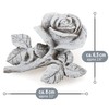 com-four® 2 x Grave Decoration Rose - Memorial Stone in