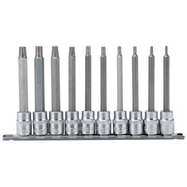 Draper 16340 TX-Star 3/8-Inch Square Drive Plus 100 mm Socket Bit 10-Piece Set,Blue