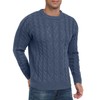 Askdeer Men's Crewneck Pullover Sweater Chunky Cable Knit Sweater Classic