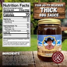 Kent Rollins Barbeque Sauces - Gluten Free Red River Mud BBQ Sauce for Smoking and Grilling - Chipotle & Sweet Smoke Flavor Thick Sauce - Ideal for Basting Chicken, Pork, Beef, Burgers & More, 19oz