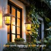Otdair Solar Wall Lantern Outdoor, Flickering Flames Solar Sconce Lights