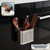 SAYUANVA Stainless Steel Kitchen Utensil Holder with Hooks, 2-Tier Stainless