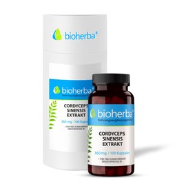 BIOHERBA - Cordyceps Sinensis Extrakt 1440 mg pro Tag, 100 Kapseln – Hochdosiert, 40% Polysaccharide, Tibetischer Raupenpilz, Ophiocordyceps sinensis - Pilz Extrakt, Eisenangereichert, PZN 17190298