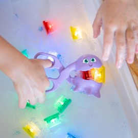 Glo Pals Fine Motor Tools Sensory Play Pack Bundle with Pick-Up Pals Sensory Tools, Yellow Alex Light-Up Cubes, & Under The Sea Fun Fillers (Fun in The Sun)