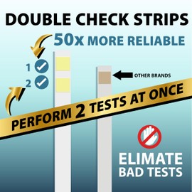 Double-Check Protein Test Strip Kit - 2X More Dependable Protein Test for Urine, Protein Urinalysis Home Urine Test Strip for Kidney Function Assessment (100 CT)