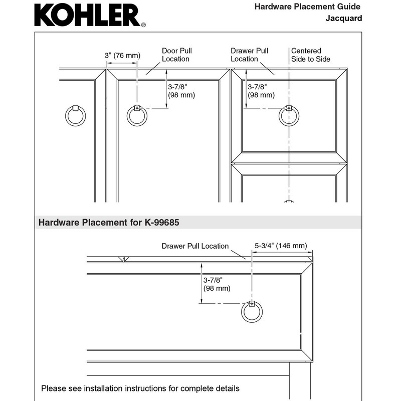 KOHLER K-99685-HF3 Jacquard Ring Pull, Black