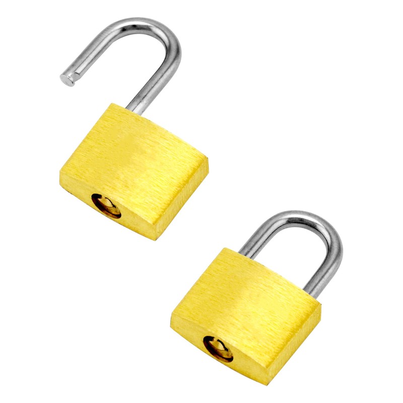 QWORK® 5pcs Mini Padlocks with Key Luggage Lock Small Brass