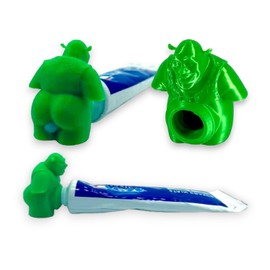Green skinned ogre Pooping Toothpaste Cap Fun Interesting Gadgets Gift for Friends Family, Default, Green. Fit's Small or Travel Size Toothpaste