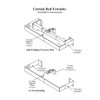 Valance Curtain Rod Extender KIT ~ 1 Pair Brackets with