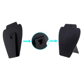 KINJOEK 10 Packs Necklace Display, 7.07× 8.15 Inch Jewelry Earring Easel Black Velvet Display Stand Tower Rack for Shows Business Home