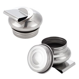UNICRAFTALE 2pcs Stainless Steel Oil Painting Cups Single Palettes Container Cups Metal Dipper Painting Pot Container with Lid and Clip Large Mouth Dipper Pallete Cups for Drawing 53.5x43mm