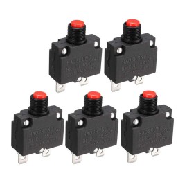 uxcell AC 125V/250V 15A Push Button Circuit Breaker for Air Compressor 5 Pcs