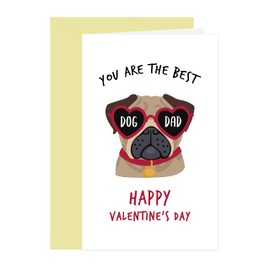Dog Dad Valentine's Day Card, Cool Puppy Card for Daddy, Vday Greeting Card From Daughter Son Wife