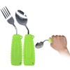 Ehucon Adaptive Utensils Angled Spoon and Fork for Hand Tremors