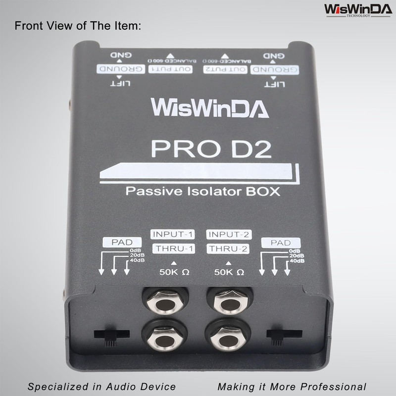 WisWinDa Pro Di-2 Passive Stereo Direct Box With 3-Level PAD