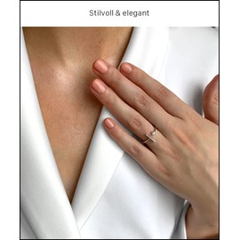 DANIEL CLIFFORD® Kate Women's Ring 925 Silver Adjustable I Jewellery for Women Made of Sterling Silver & Zirconia Crystals I Gift for Her, Crystal, Cubic Zirconia