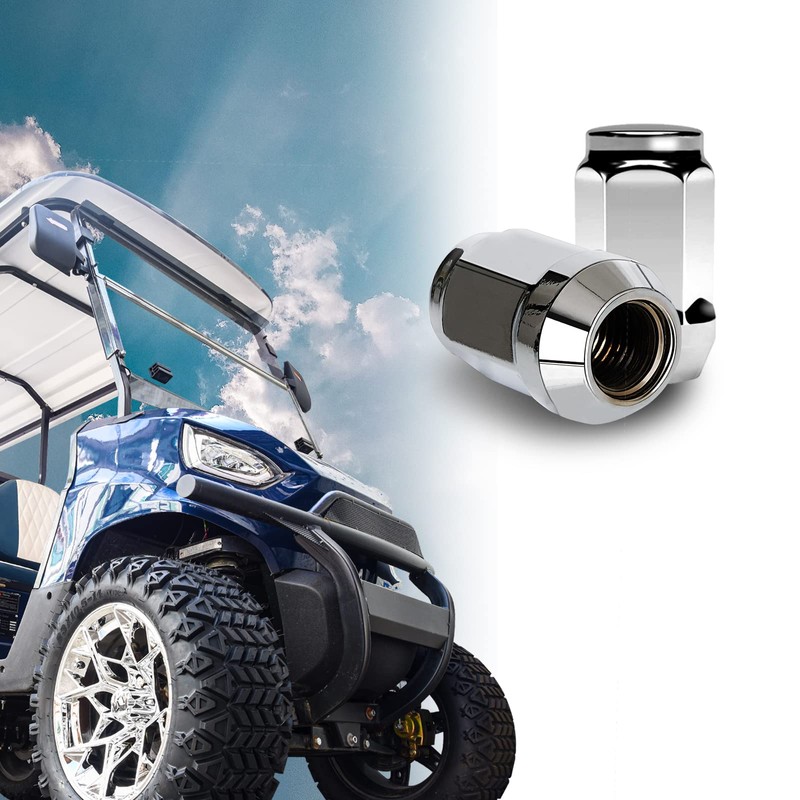 Shu-Ran Golf Cart Wheel Lug Nuts Chrome Standard 1/2"-20 for