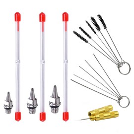 Fermore Airbrush Nozzle Needle Replacement Parts Care 0.01 inch (0.2 mm), 0.01 inch (0.3 mm), 0.02 inch (0.5 mm) (Set of 7)