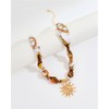FAUTHENTICUTE Large Gold Sun Pendant Necklace For Women Boho Silk