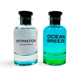 Generic Ocean Breeze & Intimation Perfumes By Emper - 3.4fl oz 100ml Each - Unisex Eau de Parfum - Pack of 2 Refreshing and Revitalizing Fragrances.