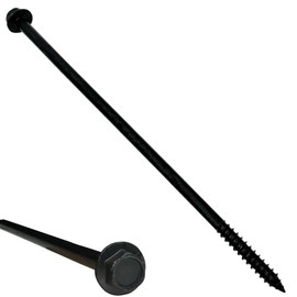 (10) 3/8” X 10” Black Hex Head Lag Wood Screws, Heavy Duty lag Bolts for Timber, Tree Houses, Fences by BRAUNY BOY HARDWARE -Qty 10