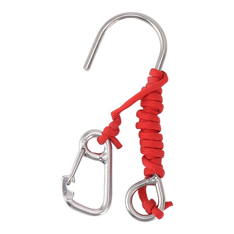 Diving Stainless Steel Single Hook Diving Reef Hook with Lanyard