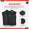 Daniel Smart Biker Vest for Men Denim Leather Detailing Motorcycle