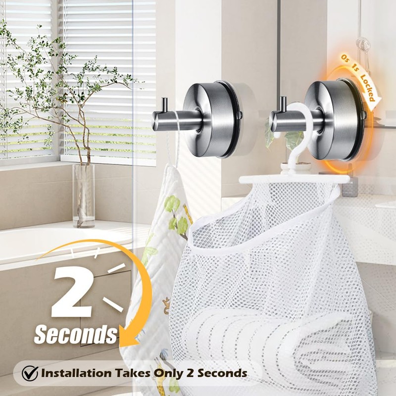 YOHOM Suction Cup Hooks for Shower Wall Bathrooms Towels Hook