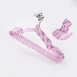 Vivva Non Slip Kids Hanger Not Plastic, [10 Pack] Durable Stainless Steel Children Cloth Baby Hangers for Closet -Perfect Infant Toddler Hanger(Purple)