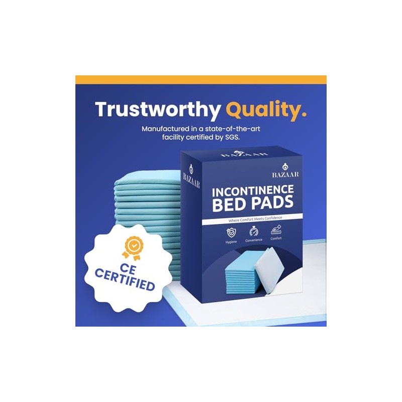 Bazaar 100 x Disposable Incontinence Bed Pads 40 x 60cm