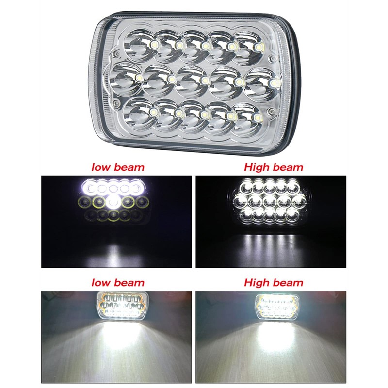 2PCS 7x6 5x7 H6054 LED Headlights High Low Beam Sealed