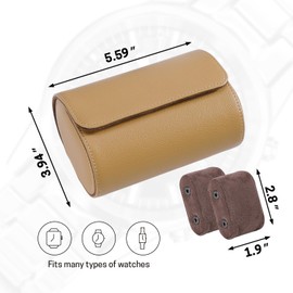 IKEPOD 2 Watch Travel Case, Leather Watch Roll Organizer, Portable Watch Box for Storage or Display, Jewelry Gift Box for Men Women Birthday Anniversary Christmas