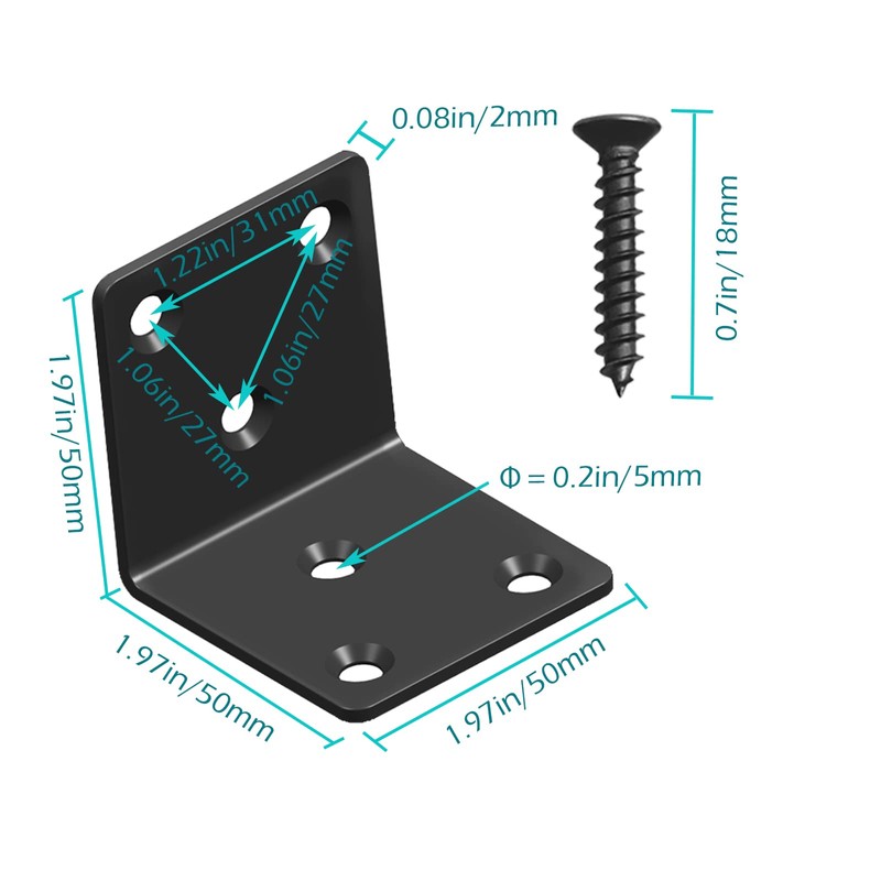 Black Stainless Steel Corner Bracket,Joint Right Angle Bracket,L Shape Heavy