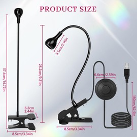 krofaue U V LED Nail Lamp - U V Light for Gel Nails Quick Dryer Curing Light Foot Control Flash Cure Lamp for Gel Polish with Gooseneck and Clamp Manicure Salon DIY at Home Black