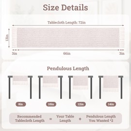 Treaful Dresser Runners for Bedroom, Rustic Boho Farmhouse Coffee Dining Table Tassel Cover Cloth Runner 72 Inches Long, Beige Table Runners for Dining Room, Coffee Table, Wedding Decor, Home Decor