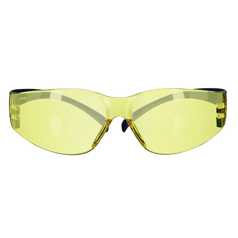 3M™ SecureFit™ 100 Safety Glasses, Blue Temples, Anti-Scratch/Anti-Fog, Yellow Lens,