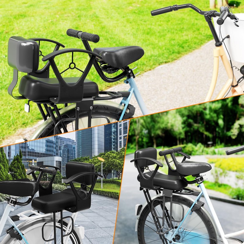 Rear Child Bike Seat for Family Rides – Adjustable Backrest,