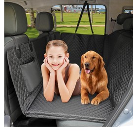Honest Back Seat Extender for Dogs, Hard Bottom Car Seat Cover for Dogs Holds 400lbs, Waterproof Dog Car Seat Cover for Back Seat, Large Space Backseat Cover for Dogs in Car SUV Truck, Standard, Black