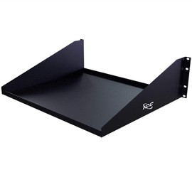 ICC 3U Server Rack Shelf, Heavy-Duty Steel Cantilever Trays with Solid Bottom for 19" Network Equipment Racks, 15" Deep, 75 lbs Capacity Each, Pack of 2, Black