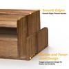 HZE Wooden Desk Organizer with Drawers, Rustic 3-Tier Office Desktop