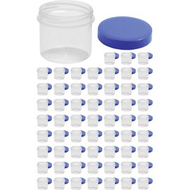 60 Ointment Jar Containers Cream/Ointment Kruke 25ml Flat Transparent with Blue Lid – Made In Germany