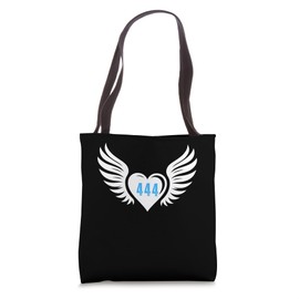 Angel Number 444 With Heart And Wings Of Angel Numerology Tote Bag