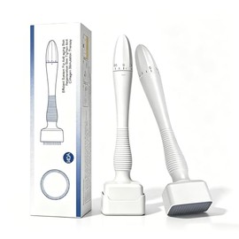 2PC Ajustable Rodillo Facial, 0-3.0mm, Estimular El Crecimiento Del Cabello, Dermaroller Rodillo Facial, Adecuado para Masajes Facialesy Capilares