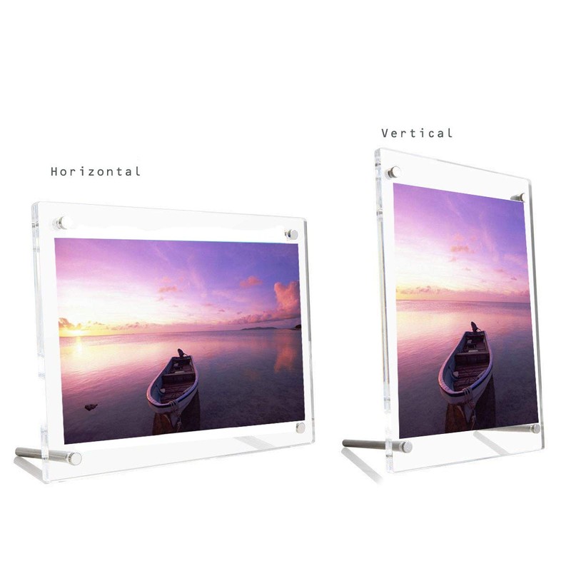 B&NN 8x10 Acrylic Picture Frame Floating Look，3MM + 3MM Thickness