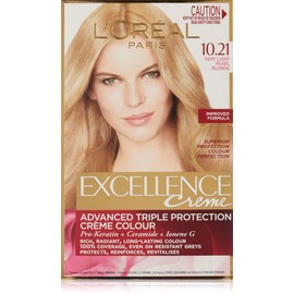 L'Oréal Paris Excellence Crème Hair Colour for 100% Grey Coverage from Root to Tip that Gives a Rich and Even Colour, 10.21 Very Light Pearl Blonde