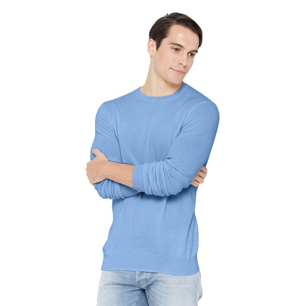 State Cashmere Suéter de manga larga para hombre, 100% cachemira pura, clásico, Bella Azul, XX-Large