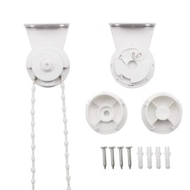 LERANXIN Roller Blind Holder 35 mm, Roller Blind Replacement Parts Bracket Metal with 300 cm Roller Chain, Double Roller Block Roller Blinds (White)